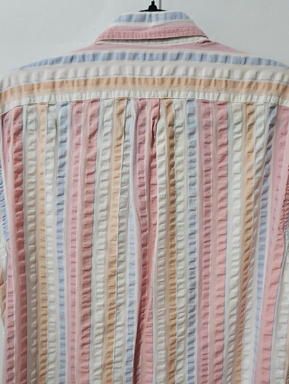 J. Crew Mens Slim Pastel Stripes Seersucker Organic Cotton Short Sleeve M - Picture 8 of 12
